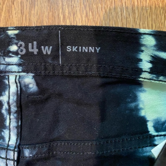 Rogue Black and Blue Men Tie-Dye Skinny Jeans 34 x35 - Picture 3 of 11